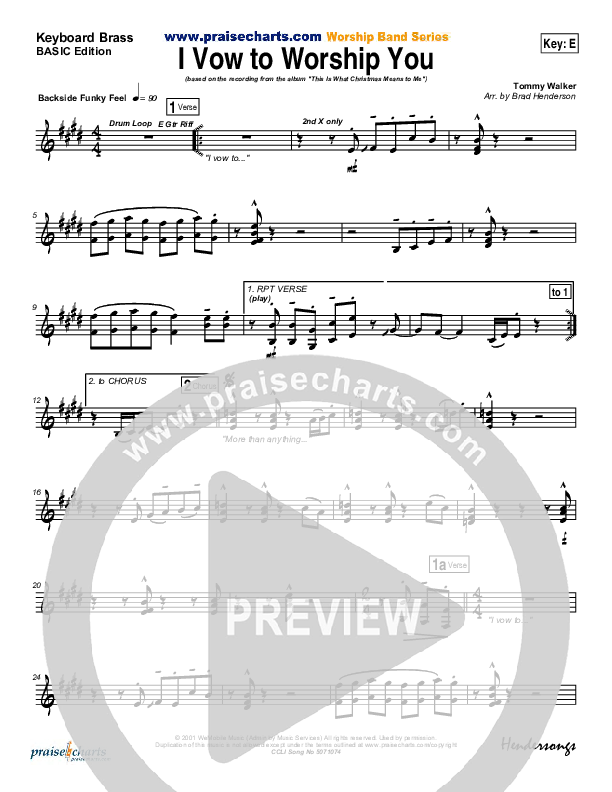 I Vow To Worship You Synth Brass (Tommy Walker)