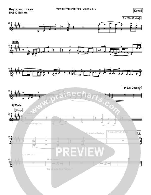 I Vow To Worship You Synth Brass (Tommy Walker)