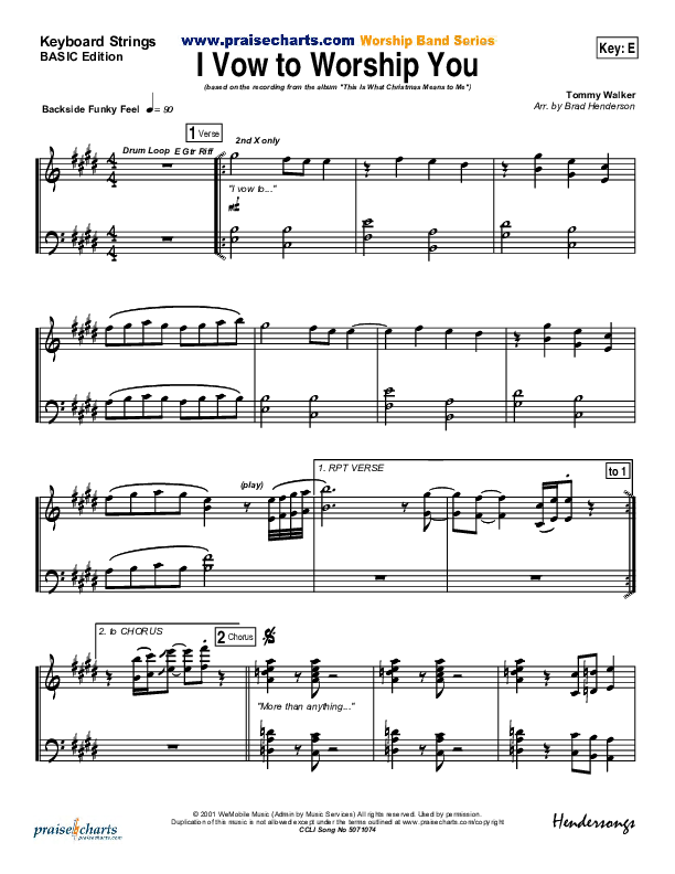 I Vow To Worship You Synth Strings (Tommy Walker)