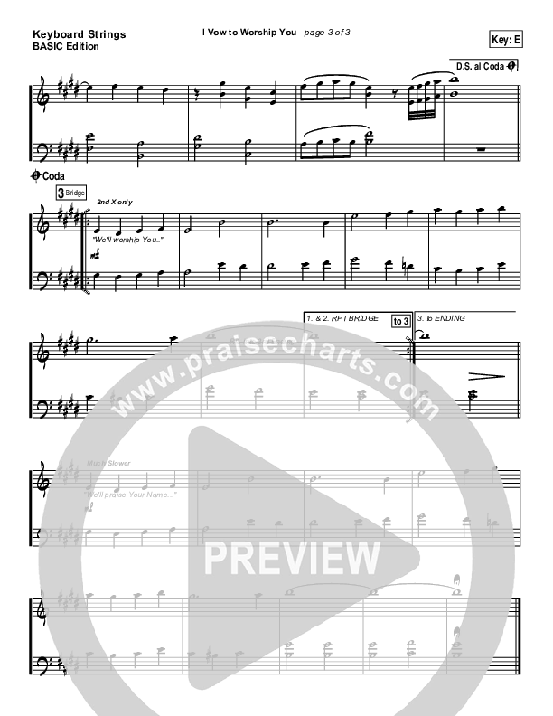 I Vow To Worship You Synth Strings (Tommy Walker)