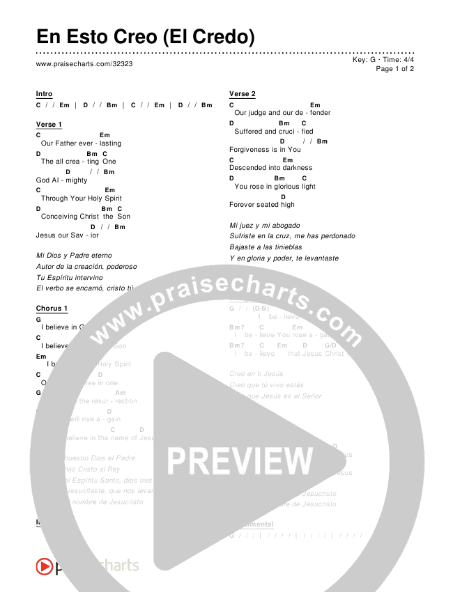 En Esto Creo (El Credo) (This I Believe (The Creed)) Chords & Lyrics ()