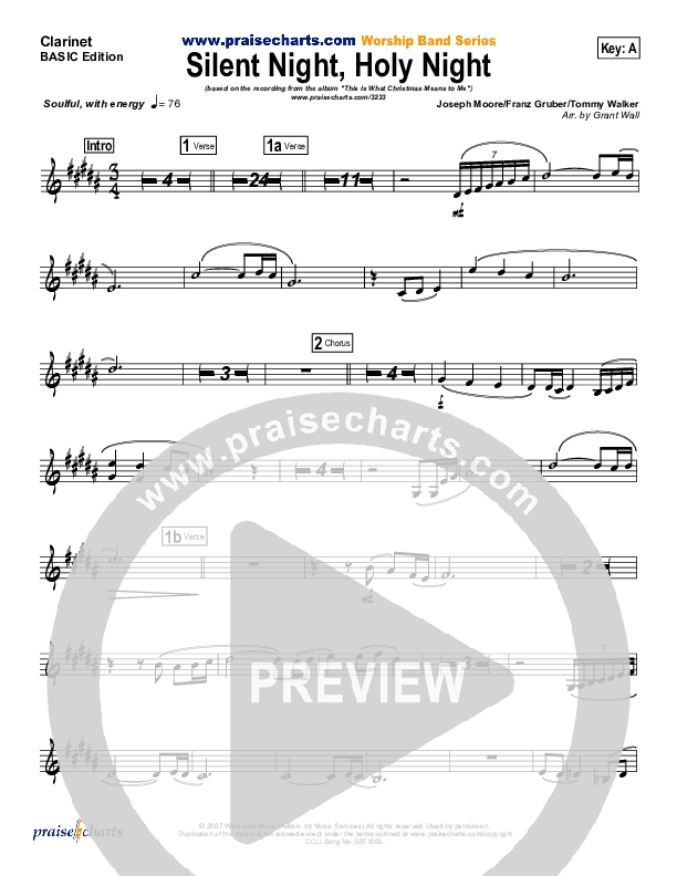 Silent Night Holy Night Clarinet (Tommy Walker)