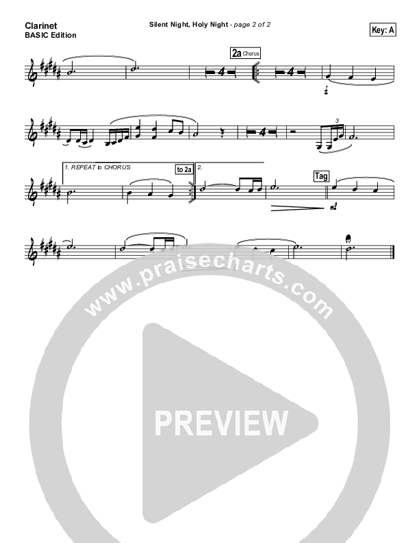 Silent Night Holy Night Clarinet (Tommy Walker)