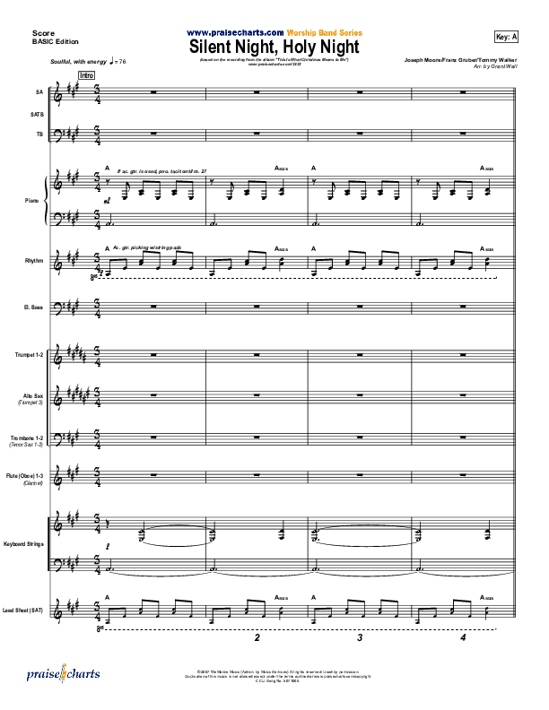 Silent Night Holy Night Conductor's Score (Tommy Walker)