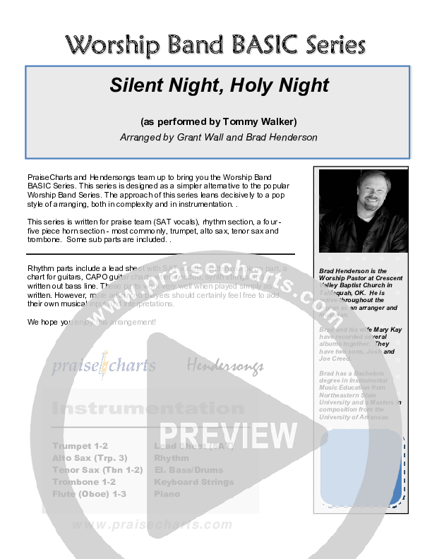 Silent Night Holy Night Orchestration (Tommy Walker)