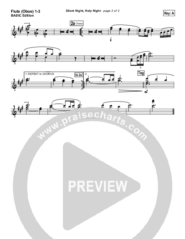 Silent Night Holy Night Flute/Oboe 1/2/3 (Tommy Walker)