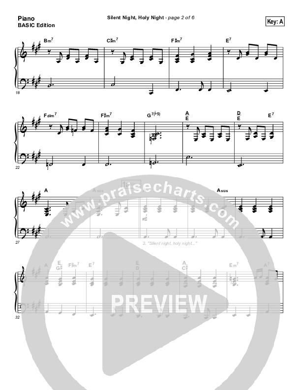 Silent Night Holy Night Piano Sheet (Tommy Walker)