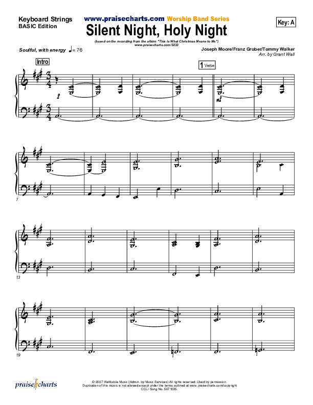 Silent Night Holy Night Synth Strings (Tommy Walker)