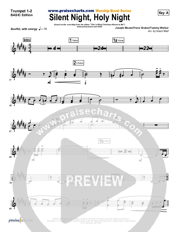 Silent Night Holy Night Trumpet 1,2 (Tommy Walker)