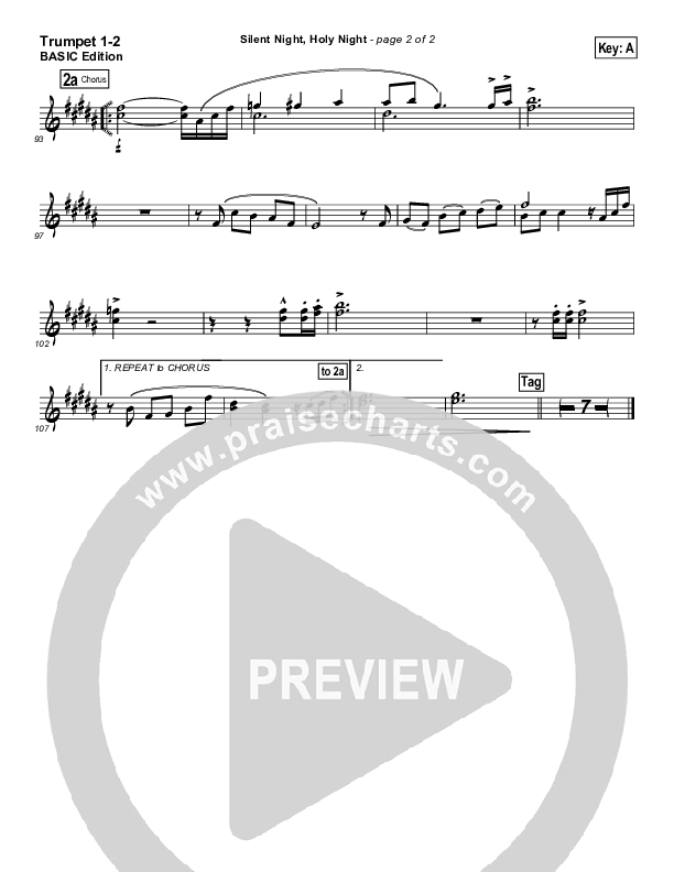 Silent Night Holy Night Trumpet 1,2 (Tommy Walker)