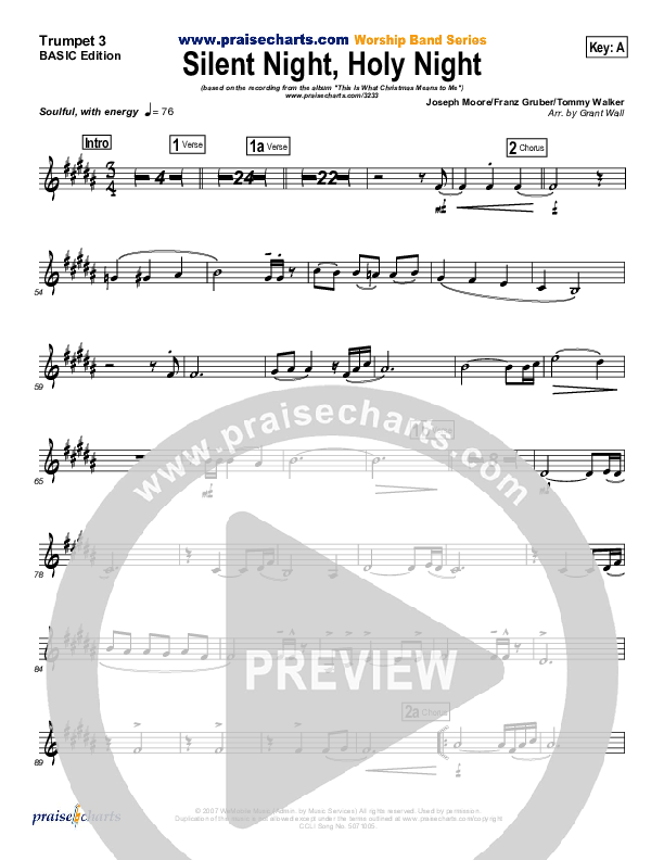 Silent Night Holy Night Trumpet 3 (Tommy Walker)