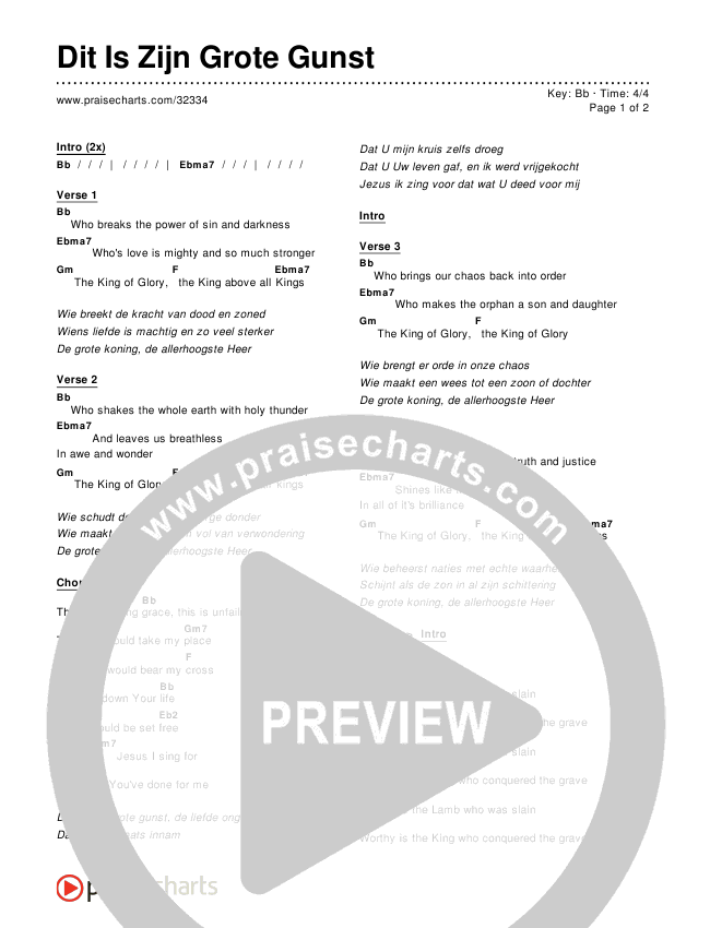 Dit Is Zijn Grote Gunst Chords & Lyrics ()