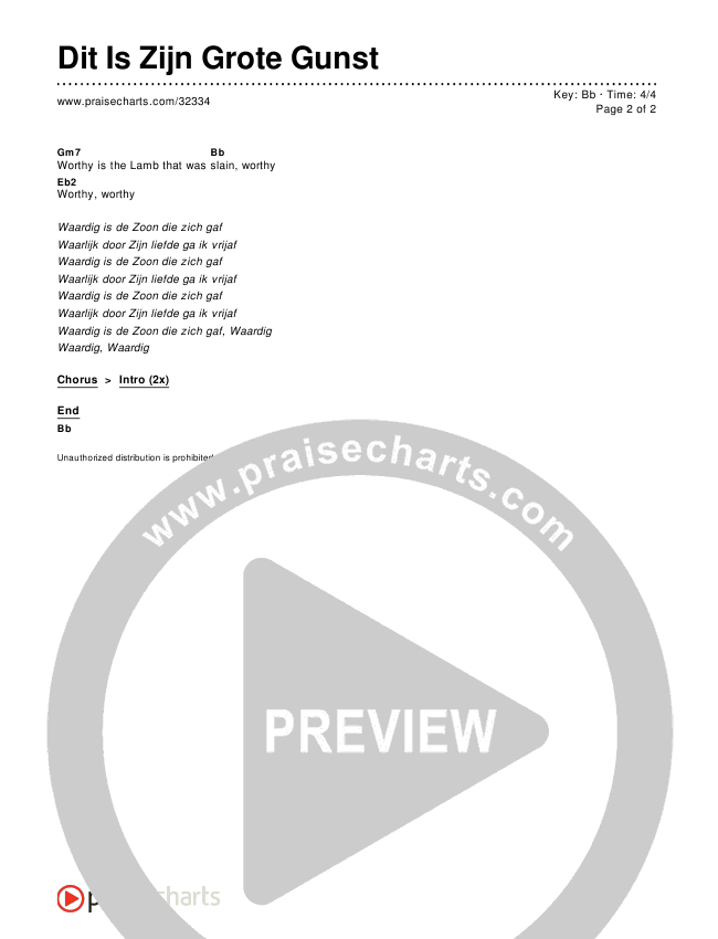 Dit Is Zijn Grote Gunst Chords & Lyrics ()