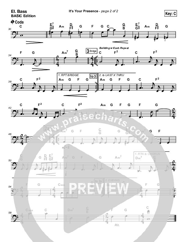 It's Your Presence Bass Guitar (Tommy Walker)