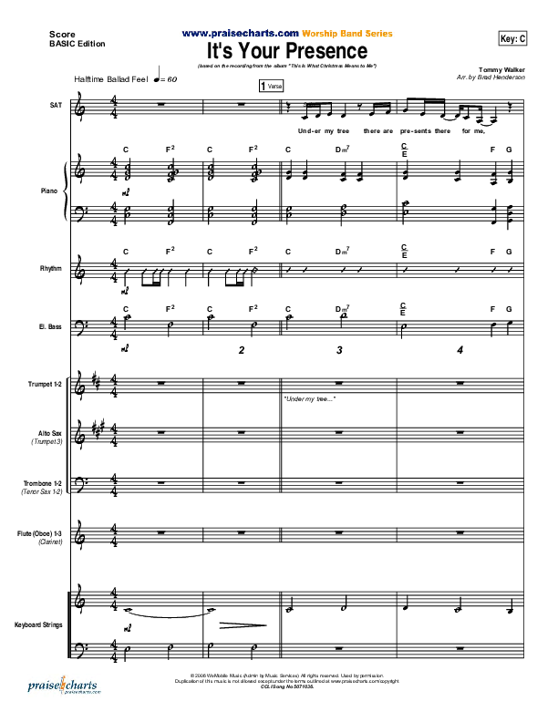 It's Your Presence Conductor's Score (Tommy Walker)