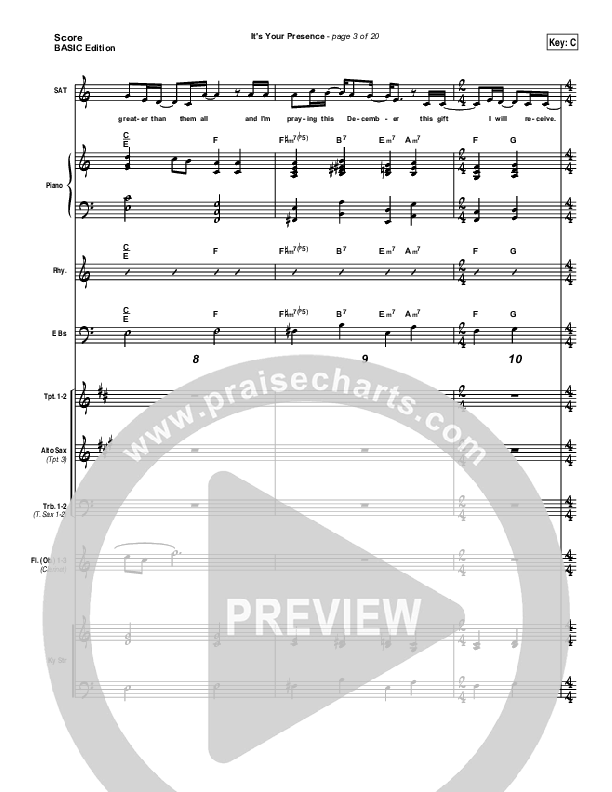 It's Your Presence Conductor's Score (Tommy Walker)