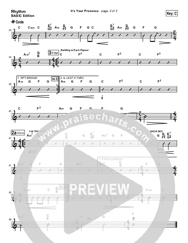 It's Your Presence Rhythm Chart (Tommy Walker)