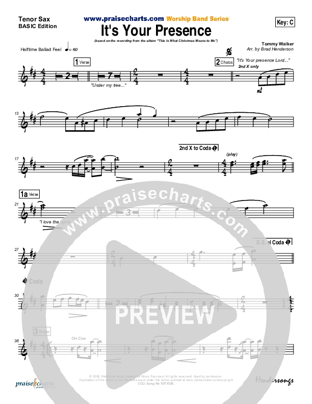 It's Your Presence Tenor Sax 2 (Tommy Walker)