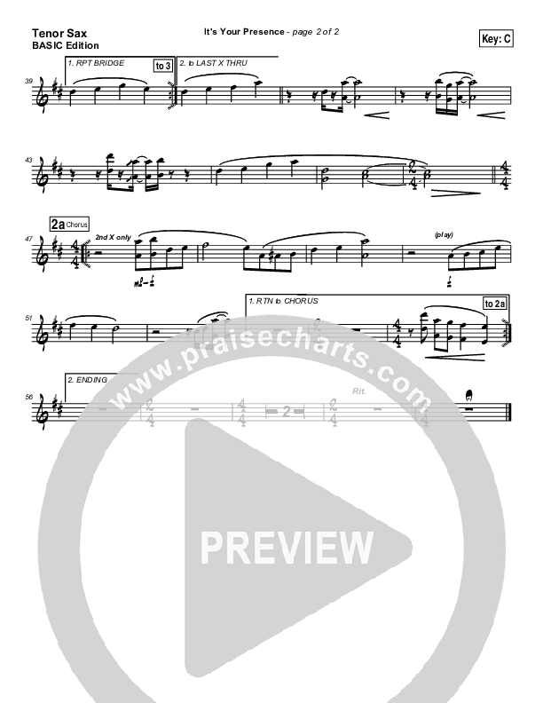 It's Your Presence Tenor Sax 2 (Tommy Walker)