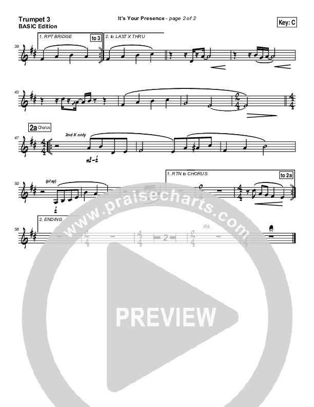 It's Your Presence Trumpet 3 (Tommy Walker)