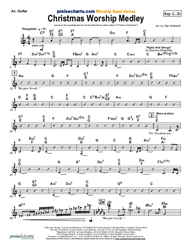 Christmas Worship Medley (Alpha And Omega / Be Unto Your Name / Magnificent And Holy / The Almighty Acoustic Guitar (Israel Houghton)