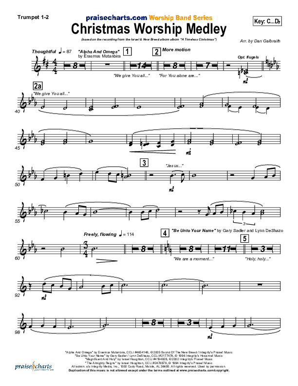 Christmas Worship Medley (Alpha And Omega /  Be Unto Your Name / Magnificent And Holy / The Almighty Trumpet 1,2 (Israel Houghton)