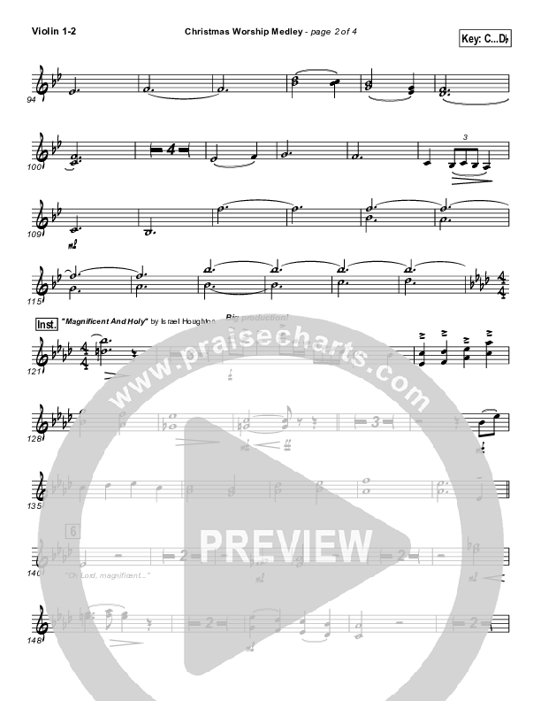 Christmas Worship Medley (Alpha And Omega /  Be Unto Your Name / Magnificent And Holy / The Almighty Violin 1/2 (Israel Houghton)