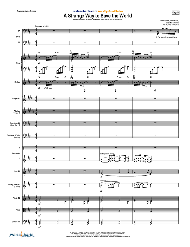 A Strange Way To Save The World Conductor's Score (4Him)