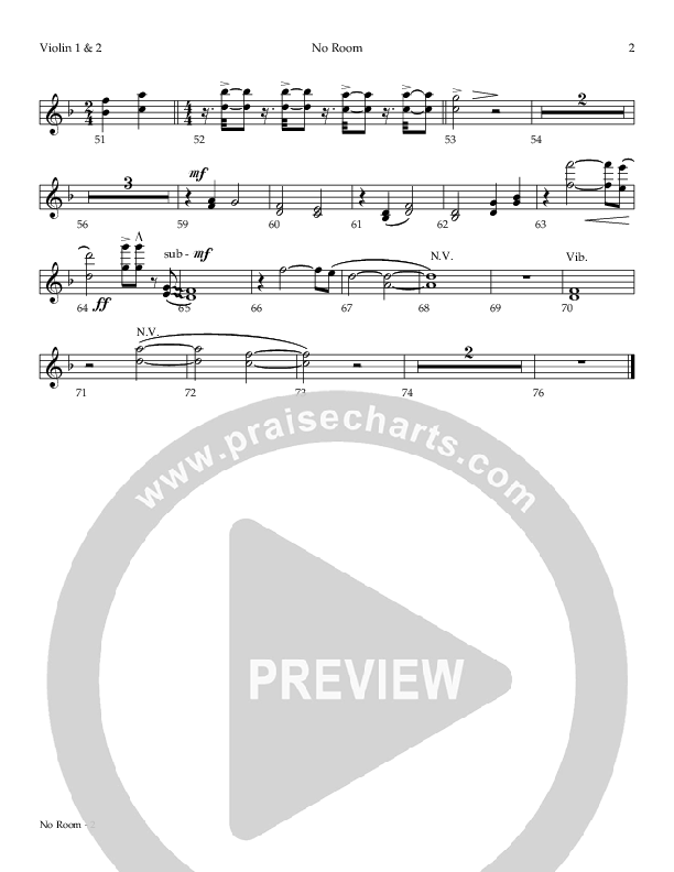 No Room (The Innkeeper) Violin 1/2 (Todd Agnew)