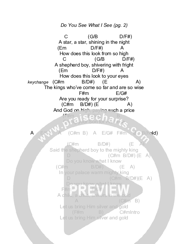 Do You Hear What I Hear Chord Chart (Todd Agnew)