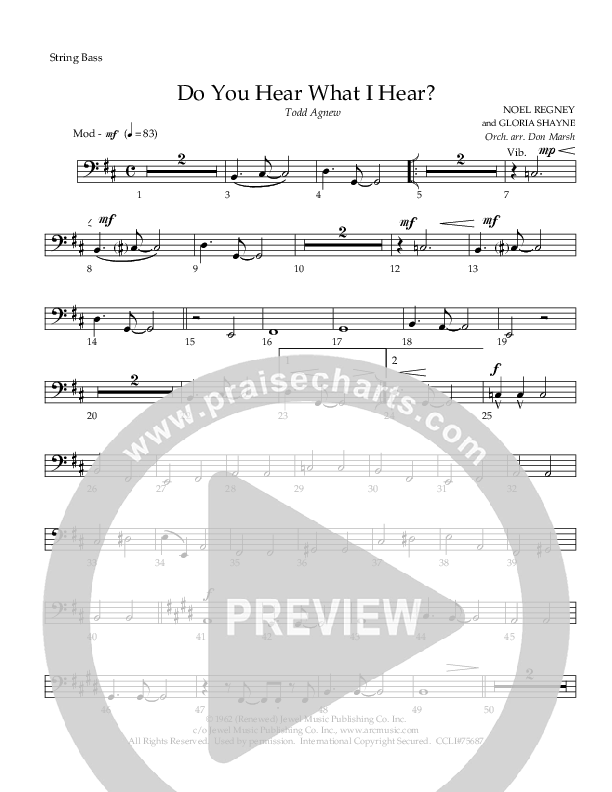 Do You Hear What I Hear Double Bass (Todd Agnew)