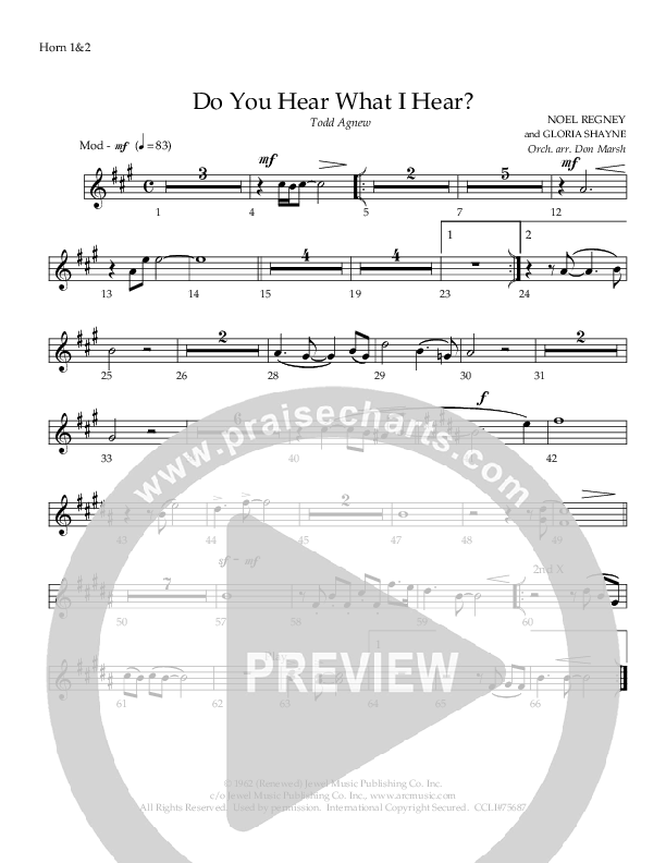 Do You Hear What I Hear French Horn 1/2 (Todd Agnew)
