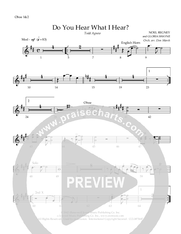 Do You Hear What I Hear Oboe (Todd Agnew)