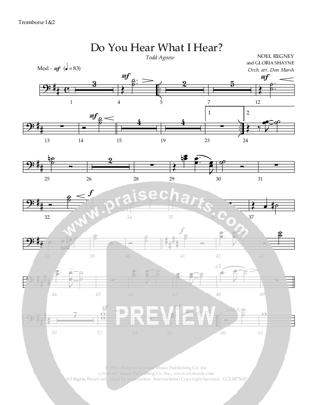Do You Hear What I Hear Trombone 1/2 (Todd Agnew)