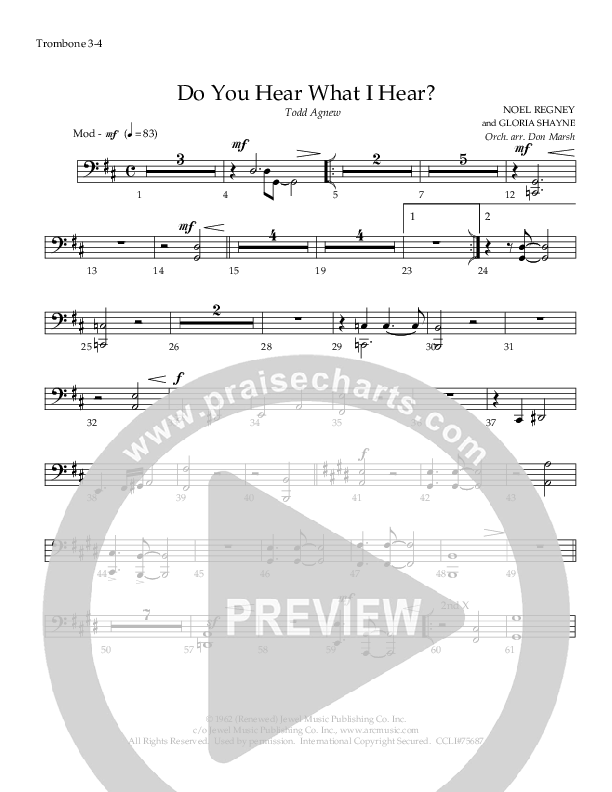 Do You Hear What I Hear Trombone 3/4 (Todd Agnew)