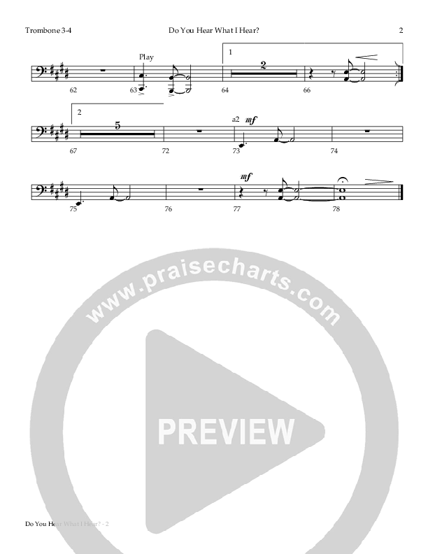 Do You Hear What I Hear Trombone 3/4 (Todd Agnew)