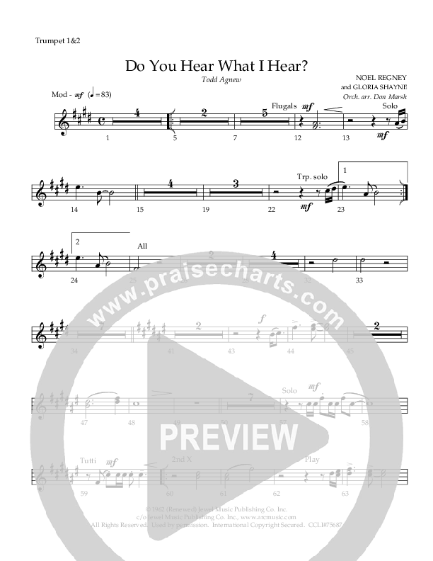Do You Hear What I Hear Trumpet 1,2 (Todd Agnew)