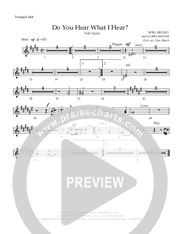 Do You Hear What I Hear Trumpet 3/4 (Todd Agnew)