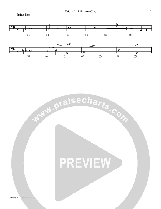 This Is All I Have To Give (Joseph) Double Bass (Todd Agnew)