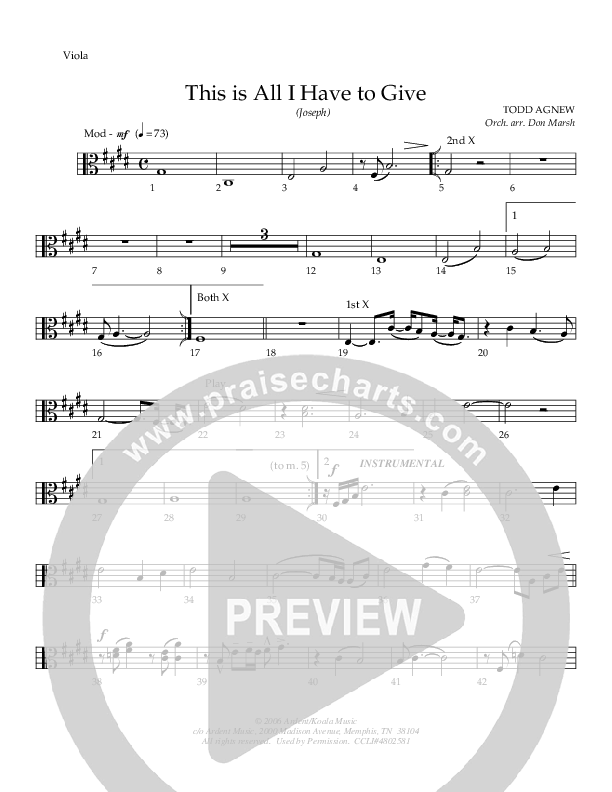 This Is All I Have To Give (Joseph) Viola (Todd Agnew)