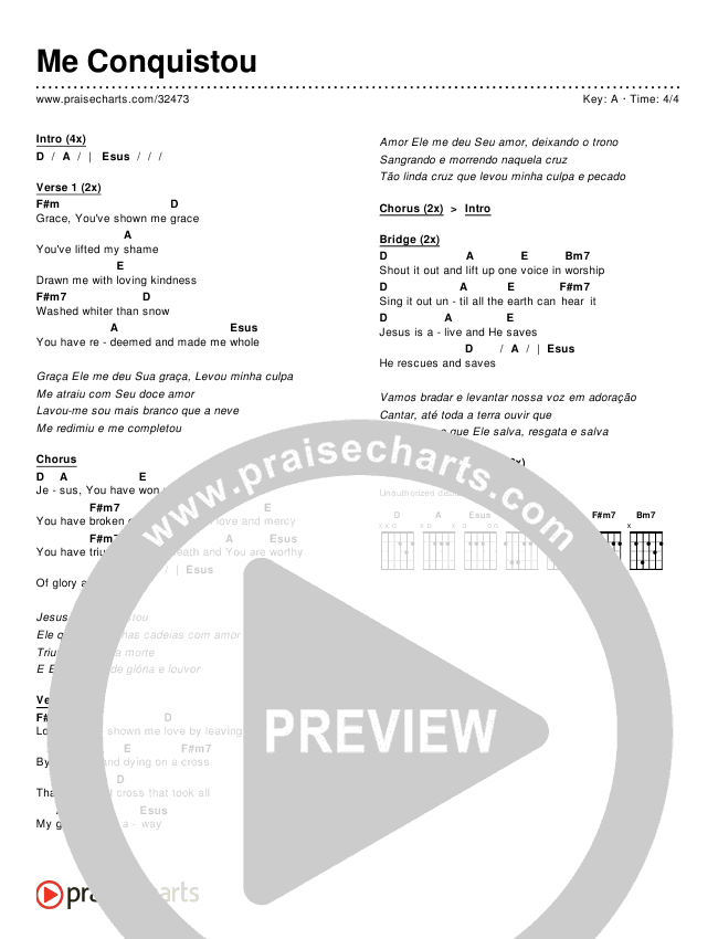 Me Conquistou Chords & Lyrics ()