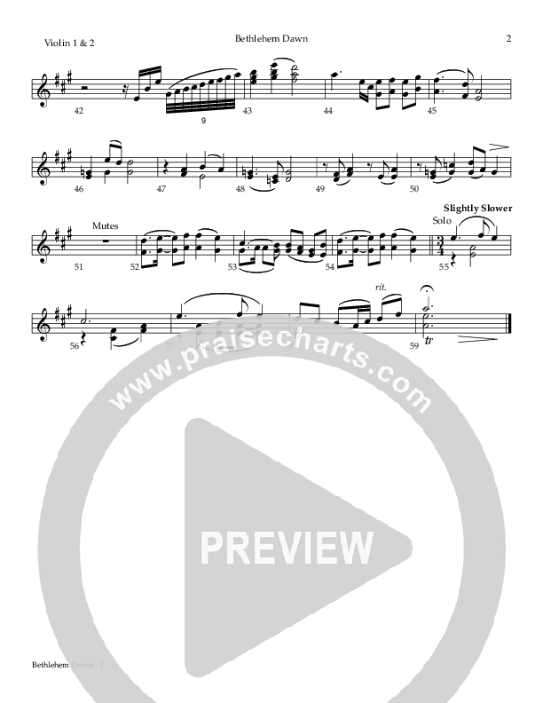 Bethlehem Dawn (The Shepherds) Violin 1/2 (Todd Agnew)