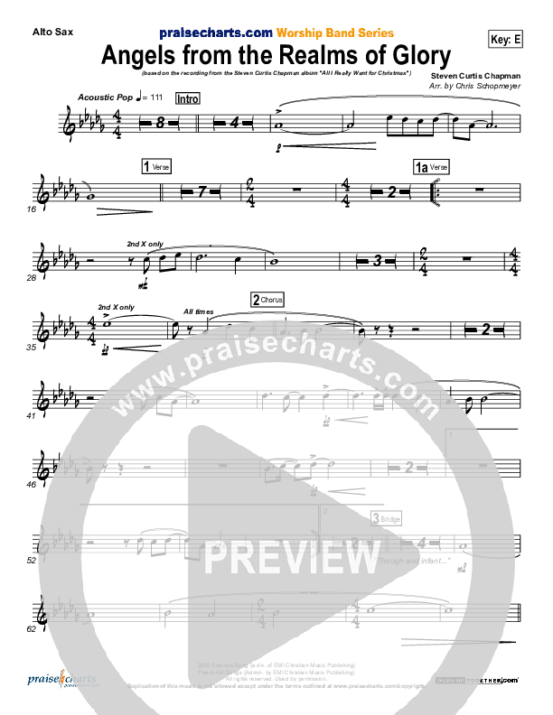 Angels From The Realms Of Glory Alto Sax (Steven Curtis Chapman)