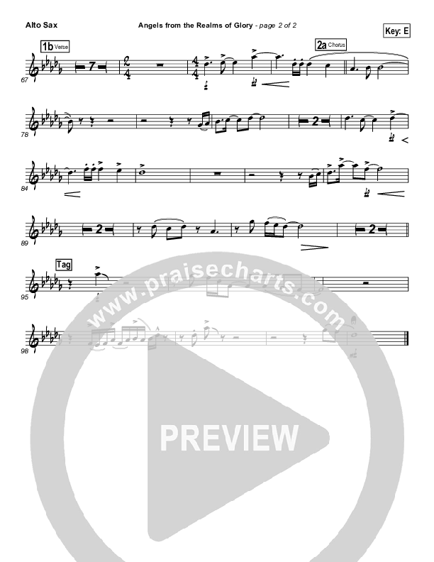 Angels From The Realms Of Glory Alto Sax (Steven Curtis Chapman)