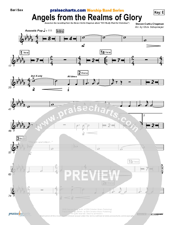 Angels From The Realms Of Glory Bari Sax (Steven Curtis Chapman)