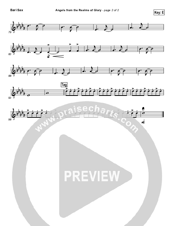 Angels From The Realms Of Glory Bari Sax (Steven Curtis Chapman)