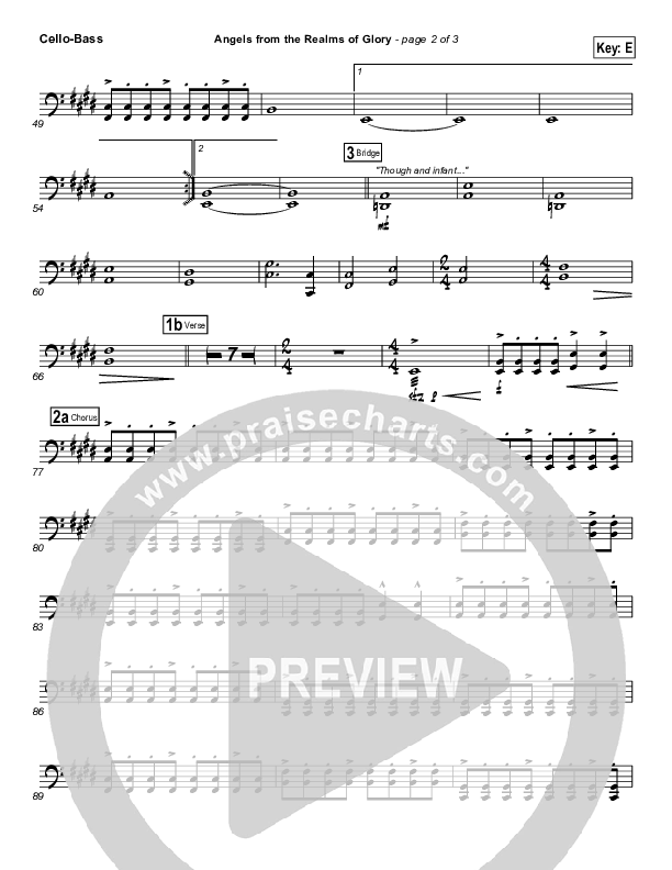 Angels From The Realms Of Glory Cello/Bass (Steven Curtis Chapman)