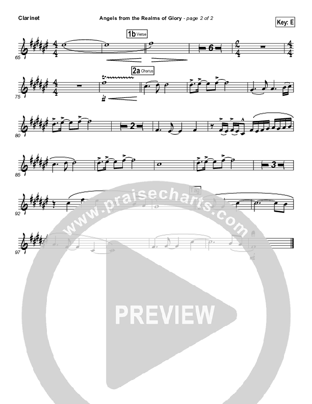 Angels From The Realms Of Glory Clarinet (Steven Curtis Chapman)