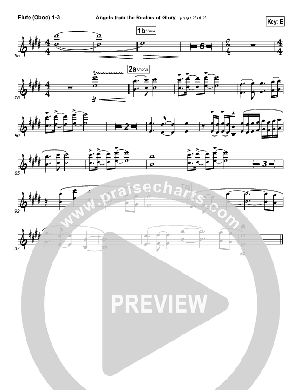 Angels From The Realms Of Glory Flute/Oboe 1/2/3 (Steven Curtis Chapman)