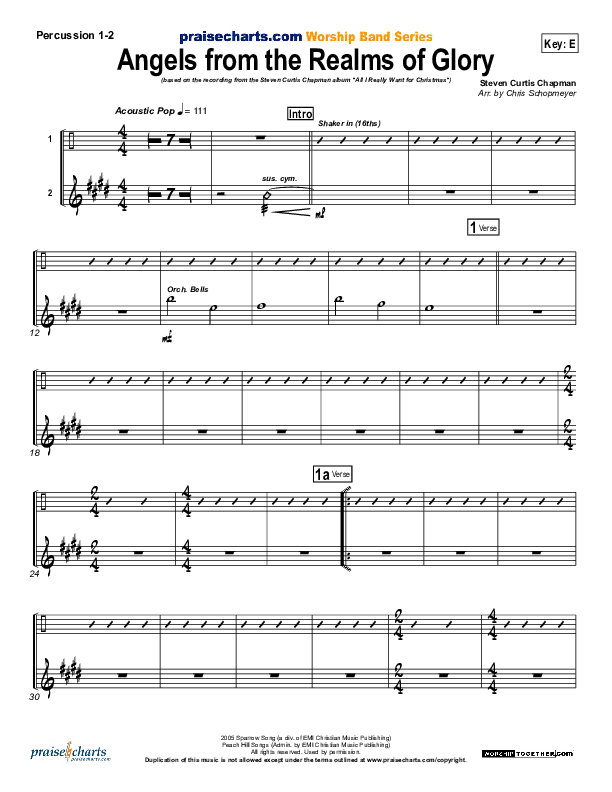 Angels From The Realms Of Glory Percussion 1/2 (Steven Curtis Chapman)
